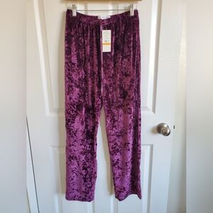 Karen Nueburger Purple Velvet Lounge Pants Womens Small